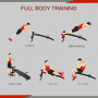 Sit-up bänk / magtränare – justerbar lutning, med motståndsband & l...