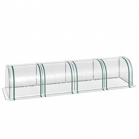 Tunnelväxthus med 4 Fönster och Dragkedja 395 x 100 x 80 cm