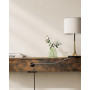 Konsolbord med Inbyggd Eluttag - 2 Fack Vintage brun-svart 120 x 25 x 81 cm