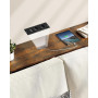 Konsolbord med Inbyggd Eluttag - 2 Fack Vintage brun-svart 120 x 25 x 81 cm