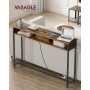 Konsolbord med Inbyggd Eluttag - 2 Fack Vintage brun-svart 120 x 25 x 81 cm