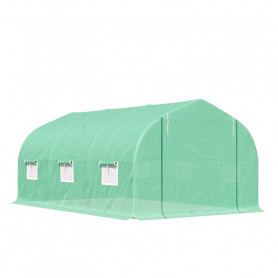 XL Växthus med Ram och Fönster Grön 450 × 300 × 205 cm