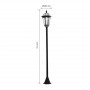 Set med 2 Trädgårdslykta på Stolpe Solcell LED, H 129 cm
