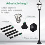 Set med 2 Trädgårdslykta på Stolpe Solcell LED, H 129 cm