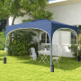 Pop-up Paviljong Hopfällbart Blå 2,95 x 2,95 m med Vikt säckar
