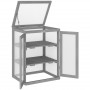 Växthus med Hyllor och Träram Grå 58 x 44 x 78 cm