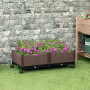 Växtlåda med Hjul, Plast -Brun 50 x 50 x 33 cm
