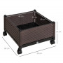 Växtlåda med Hjul, Plast -Brun 50 x 50 x 33 cm