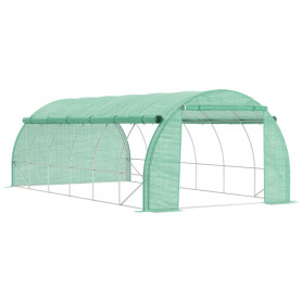 Tunnelväxthus 6 x 3 x 2 meter, med UV-skydd - Grön