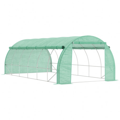 Tunnelväxthus 6 x 3 x 2 meter, med UV-skydd - Grön