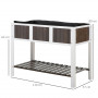 Odlingslåda på Ben med Hylla 119 x 57 x 89 cm Vit - Grå