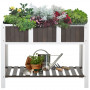Odlingslåda på Ben med Hylla 119 x 57 x 89 cm Vit - Grå