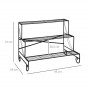 Växtställ Metall 3 Hyllor 95 x 63 x 72 cm Metall Svart