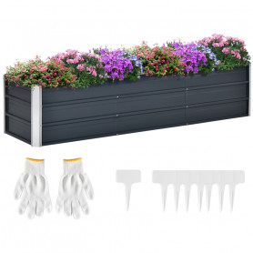 Odlingslåda Stål 183 x 47 x 40 cm Grå