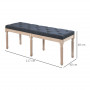 Sittbänk / Sängbänk Vintage Svart Trä 117 x 40 x 48 cm