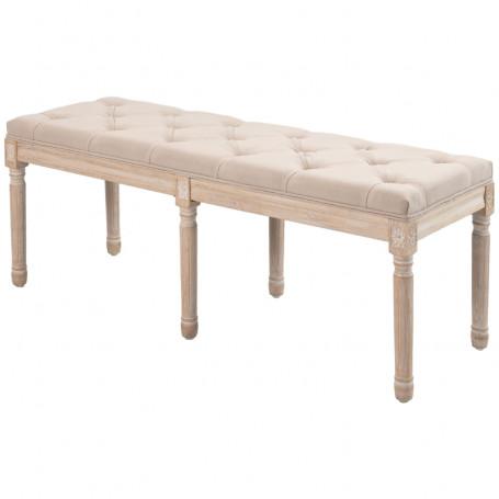 Sittbänk / Sängbänk Vintage Trä Beige 117 x 40 x 48 cm