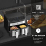 Varmluftsfritös Dubbel Airfryer 2 Korger 8 Liter