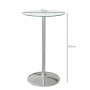 Barbord Rund Glasskiva 60 x 60 x 102 cm Silver
