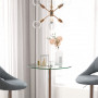 Barbord Rund Glasskiva 60 x 60 x 102 cm Silver