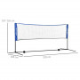 Badmintonnät Höjdjusterbart 310 x 103 x 107-155 cm
