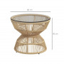 Ute Sidobord Runt med Glasskiva Boho chic 60 x 60 x 50 cm