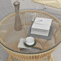 Ute Sidobord Runt med Glasskiva Boho chic 60 x 60 x 50 cm