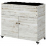 Rullbar Odlingslåda med Skåp 110 x 50 x 95 cm Vintage Grå