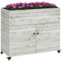 Rullbar Odlingslåda med Skåp 110 x 50 x 95 cm Vintage Grå