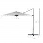 Hängparasoll Mörkgrå 294 cm Grå