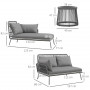 Loungesoffa med Bord Boho Grå