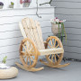 Ute Gungstol Retro Trä Vagnhjul Design 68 x 88 x 92 cm