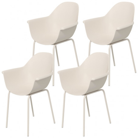 Trädgårdsstolar 4 st Beige Skandi Stil