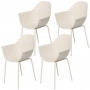 Trädgårdsstolar 4 st Beige Skandi Stil
