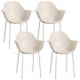 Trädgårdsstolar 4 st Beige Skandi Stil