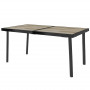Utebord 6 Personer 145 x 85 x 72 cm Metall - Plast (Trä-mönstrad)