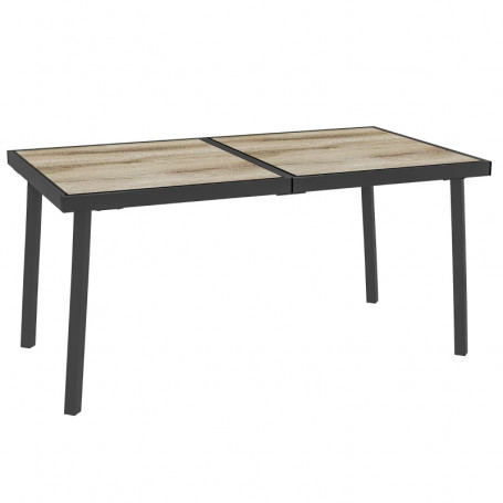 Utebord 6 Personer 145 x 85 x 72 cm Metall - Plast (Trä-mönstrad)