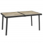 Utebord 6 Personer 145 x 85 x 72 cm Metall - Plast (Trä-mönstrad)