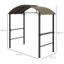 Paviljong till Grill 233 x 110 x 235 cm med Sidohyllor Stålram