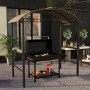Paviljong till Grill 233 x 110 x 235 cm med Sidohyllor Stålram