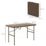 Hopfällbart Utebord 122 x 60 x 73 cm Brun
