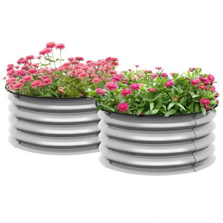 2-Pack Odlingslåda Metall Rund Ø60 x 30 cm