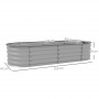 Metall Odlingslåda 150 x 62 x 30 cm Silver