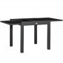 Utdragbart Utebord Glasskiva Aluminium Svart 160 x 80 cm