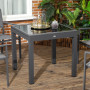 Utdragbart Utebord Glasskiva Aluminium Svart 160 x 80 cm