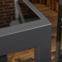 Utdragbart Utebord Glasskiva Aluminium Svart 160 x 80 cm