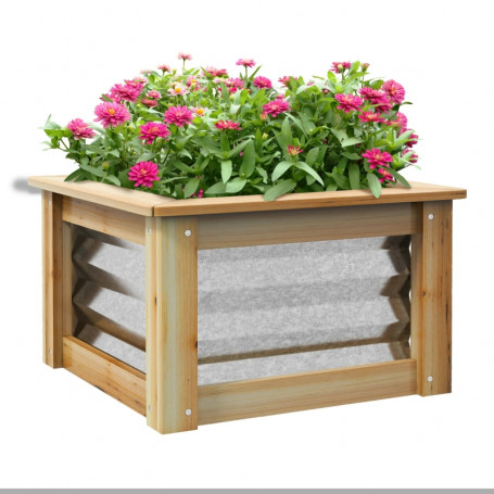 Odlingslåda Öppen Botten 45 x 45 x 30 cm metall - trä