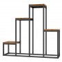 Piedestal 4 nivåer Metallram 80 x 20 x 74 cm Brun / Svart