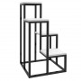 Piedestal 4 nivåer Metallram 34 x 34 x 70 cm Svart - Vit