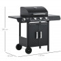 Gasolgrill 3 Huvudbrännare + 1 Sidobrännare, hylla, rostfritt stål, svart, 110 x 50 x 100 cm