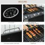 Gasolgrill 3 Huvudbrännare + 1 Sidobrännare, hylla, rostfritt stål, svart, 110 x 50 x 100 cm